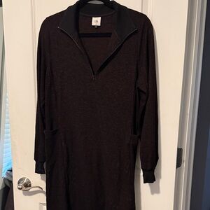 CAbi black and red Zip-Up Sweater Dress